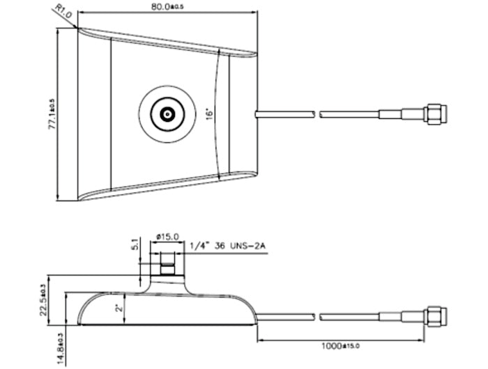 Delock Antennenfuß SMA Stecker > SMA Buchse 1 m low loss schwarz