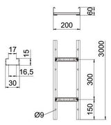 BETTERMANN Kabelleiter 60x200x3000mm gel LCIS-Serie LCIS 620 3 FT 8000qmm f/vz