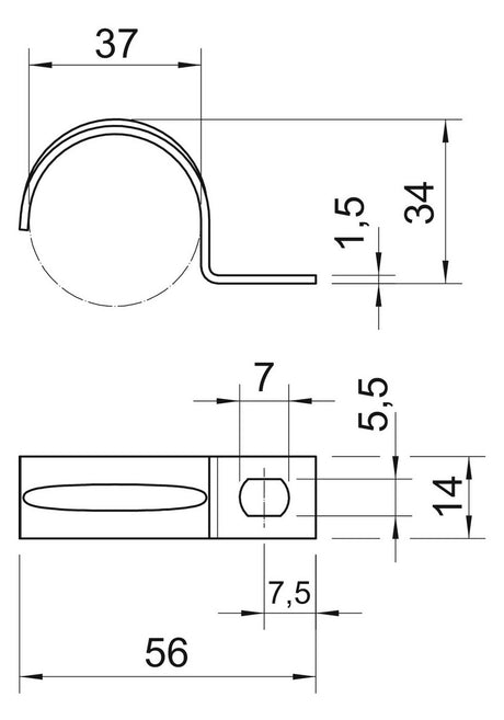 BETTERMANN Befestigungsschelle 1f  37mm 604 37 G einlappig ST hfr