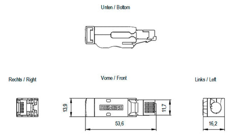 SIEMENS Modular-Stecker Cat6A RJ45 24AWG 6GK1901-1BB12-2AB0 Feldkonf Schirm rnd