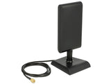 Delock LTE Antenne SMA Stecker 2 - 4 dBi omnidirektional mit magnetischem Standfuß und Anschlusskabel (ULA 100, 1 m) schwarz