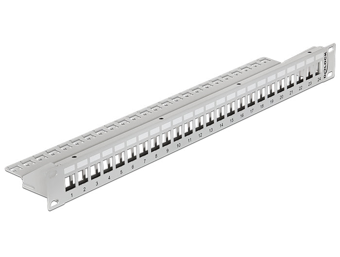 Delock 19″ Keystone Patchpanel 24 Port grau