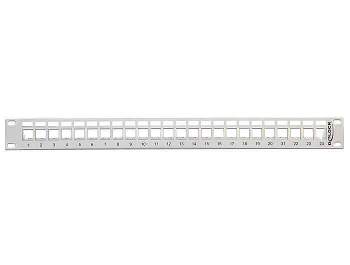 Delock 19″ Keystone Patchpanel 24 Port grau
