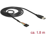 Delock Konverter USB 2.0 Stecker > TTL 6 Pin Pinheader Buchse 1,8 m (5 V)