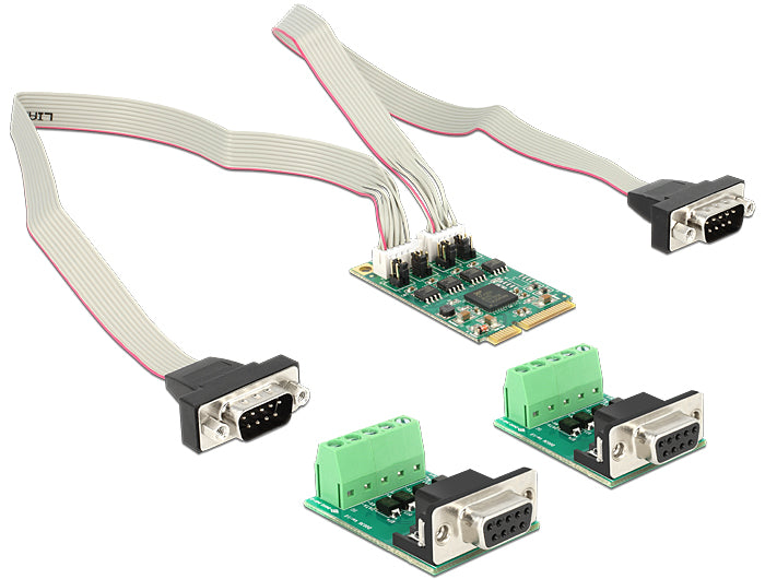 Delock Modul MiniPCIe I/O PCIe full size 2 x Seriell RS-422 / 485 mit 600 W Überspannungsschutz