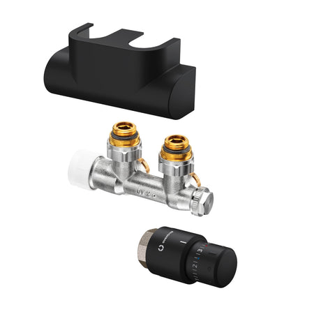 OVENTROP-Set mit Multiblock T Eck/Uni SH - für Heizkörperanschluss G1/2, IG schwar., 1184484