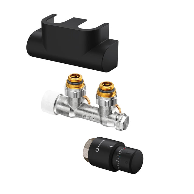 OVENTROP-Set mit Multiblock T Eck/Uni SH - für Heizkörperanschluss G1/2, IG schwar., 1184484