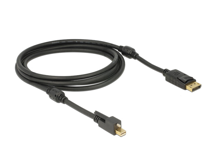 Delock Kabel Mini DisplayPort 1.2 Stecker mit Schraube > DisplayPort Stecker 4K 60 Hz 2 m