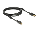 Delock Kabel Mini DisplayPort 1.2 Stecker mit Schraube > DisplayPort Stecker 4K 60 Hz 2 m