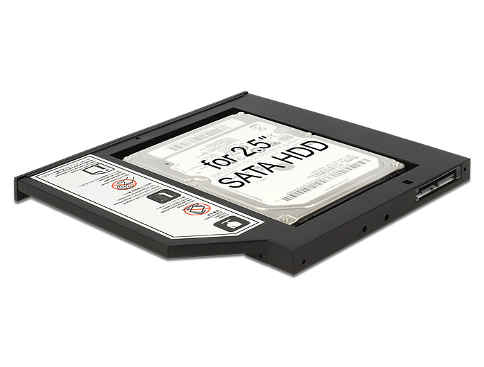 Delock Caddy Slim SATA 5.25″ Einbaurahmen (10 mm) für 1 x 2.5″ SATA HDD bis 9,5 mm