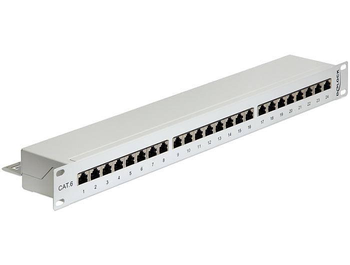 Delock 19″ Patchpanel 24 Port Cat.6 grau