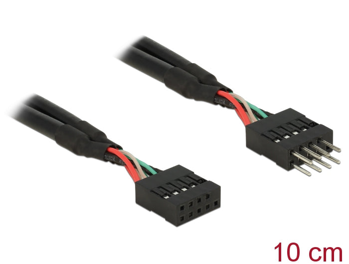 Delock USB 2.0 10 Pin Verlängerungskabel Pfostenstecker > Pfostenbuchse 10 cm