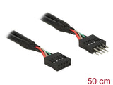 Delock USB 2.0 10 Pin Verlängerungskabel Pfostenstecker > Pfostenbuchse 50 cm