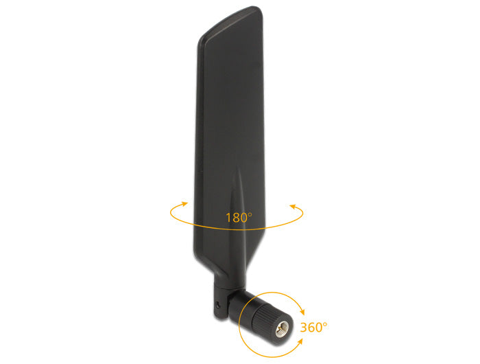 Delock LTE Antenne SMA Stecker 0,5 - 3 dBi omnidirektional drehbar mit Kippgelenk schwarz