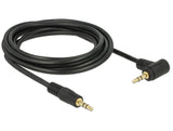 Delock Klinkenkabel 3,5 mm 3 Pin Stecker > Stecker gewinkelt 3 m schwarz