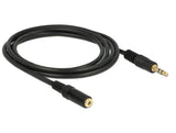 Delock Klinkenverlängerungskabel 3,5 mm 3 Pin Stecker > Buchse 2 m schwarz
