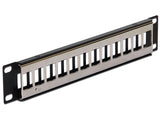 Delock 10″ Keystone Patchpanel 12 Port Metall schwarz