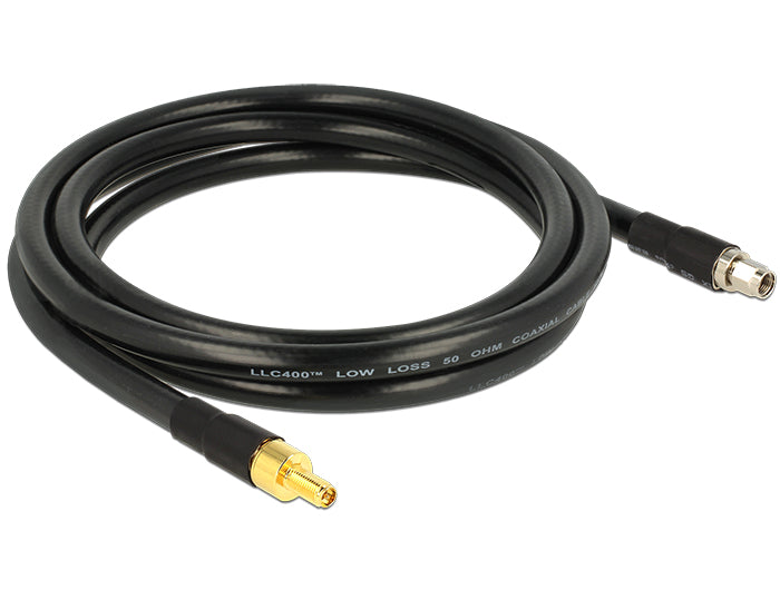 Delock Antennenkabel RP-SMA Stecker > RP-SMA Buchse CFD400 LLC400 2 m low loss