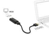 Delock Adapter HDMI-A Stecker > VGA Buchse Metallgehäuse mit 15 cm Kabel