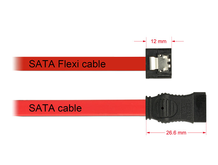 Delock SATA 6 Gb/s Kabel 10 cm rot FLEXI