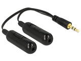 Delock Adapterkabel Audio Splitter Klinkenstecker 3,5 mm 3 Pin > 2 x Klinkenbuchse 3,5 mm 3 Pin + Lautstärkeregler 19 cm