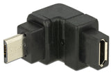 Delock Adapter USB 2.0 Micro-B Stecker > USB 2.0 Micro-B Buchse gewinkelt oben