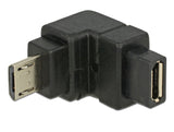 Delock Adapter USB 2.0 Micro-B Stecker > USB 2.0 Micro-B Buchse gewinkelt unten