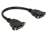 Delock Kabel DisplayPort 1.2 Buchse > DisplayPort Buchse zum Einbau 4K 60 Hz 0,25 m