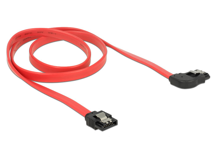 Delock SATA 6 Gb/s Kabel gerade auf rechts gewinkelt 70 cm rot