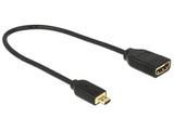 Delock Kabel High Speed HDMI mit Ethernet – HDMI Micro-D Stecker > HDMI-A Buchse 3D 4K 20 cm