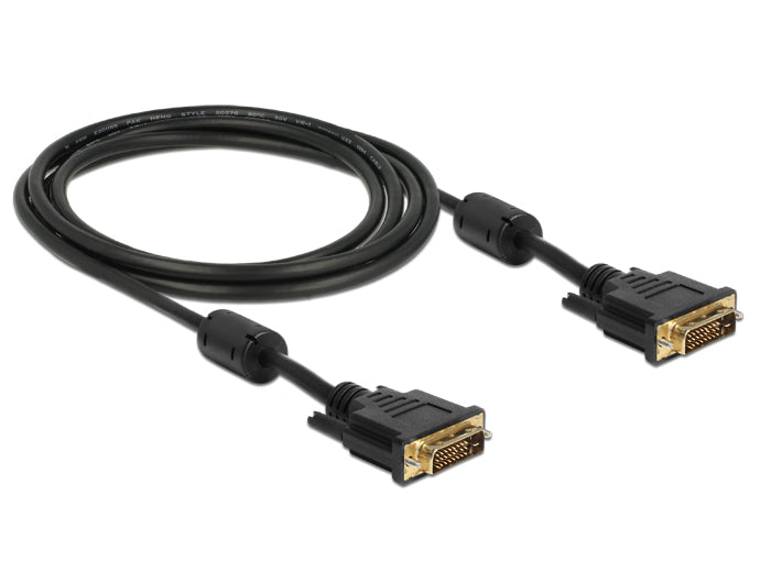 Delock Kabel DVI 24+1 Stecker > DVI 24+1 Stecker 2 m schwarz