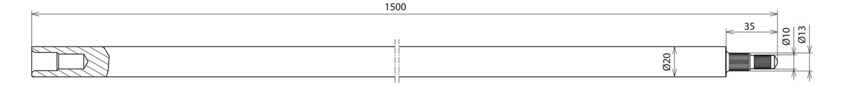 DEHN SE Staberder  20x1500mm V4A Rändel TE 20 1500 AZ V4A unbeh