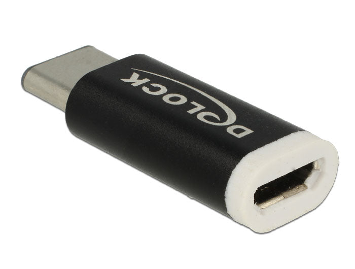 Delock USB 2.0 Adapter Micro-B Buchse zu USB Type-C™ 2.0 Stecker schwarz