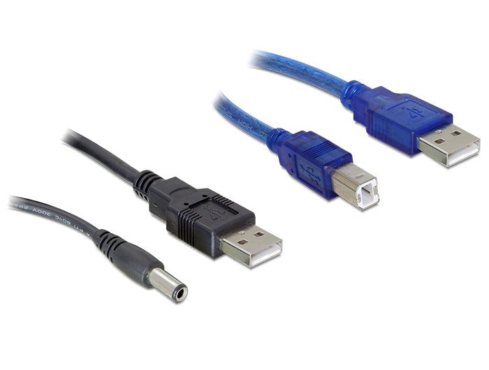 Delock Kabelset 2-fach USB-A zu DC + USB-B 30 cm
