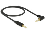 Delock Klinkenkabel 3,5 mm 3 Pin Stecker > Stecker gewinkelt 0,5 m schwarz