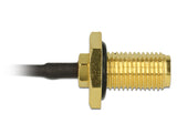 Delock Antennenkabel SMA Buchse zum Einbau zu I-PEX Inc., MHF® I Stecker 1.13 10 cm Gewindelänge 10 mm spritzwassergeschützt