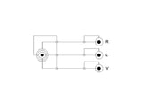 Delock Kabel Klinke 3,5 mm 4 Pin Stecker gewinkelt > 3 x Cinchstecker 1,5 m