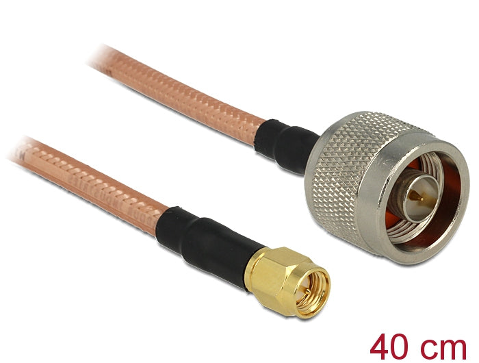 Delock Antennenkabel N Stecker > SMA Stecker RG-142 400 mm low loss