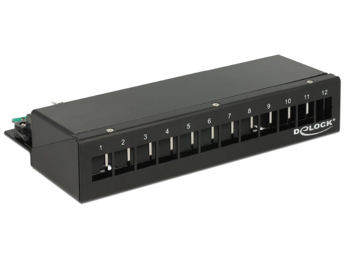 Delock Keystone Desktop Patchpanel 12 Port schwarz