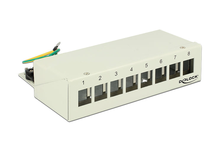 Delock Keystone Desktop Patchpanel 8 Port grau