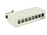 Delock Keystone Desktop Patchpanel 8 Port grau