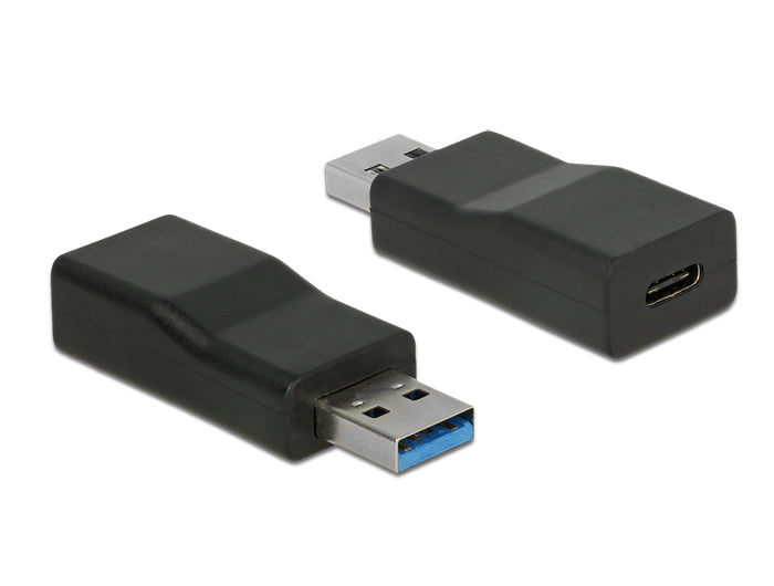Delock Konverter USB 10 Gbps Typ-A Stecker > USB Type-C™ Buchse Aktiv schwarz