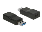 Delock Konverter USB 10 Gbps Typ-A Stecker > USB Type-C™ Buchse Aktiv schwarz