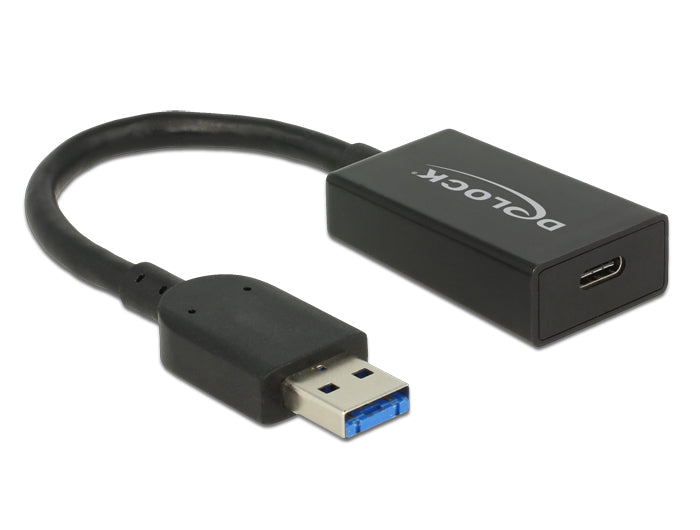 Delock Konverter USB 10 Gbps Typ-A Stecker > USB Type-C™ Buchse Aktiv schwarz 15 cm
