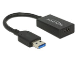 Delock Konverter USB 10 Gbps Typ-A Stecker > USB Type-C™ Buchse Aktiv schwarz 15 cm