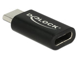 Delock Adapter USB Type-C™ Stecker zu Buchse, kompatibel mit USB 5 / 10 / 20 / 40 Gbps und Thunderbolt™ 3 und 4 - full-featured für Video, Daten und Laden