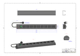 BACHMANN Steckdosenleiste 9f gr 2m 90° 300.004 m.Ein/Aus IP20 1,5qmm