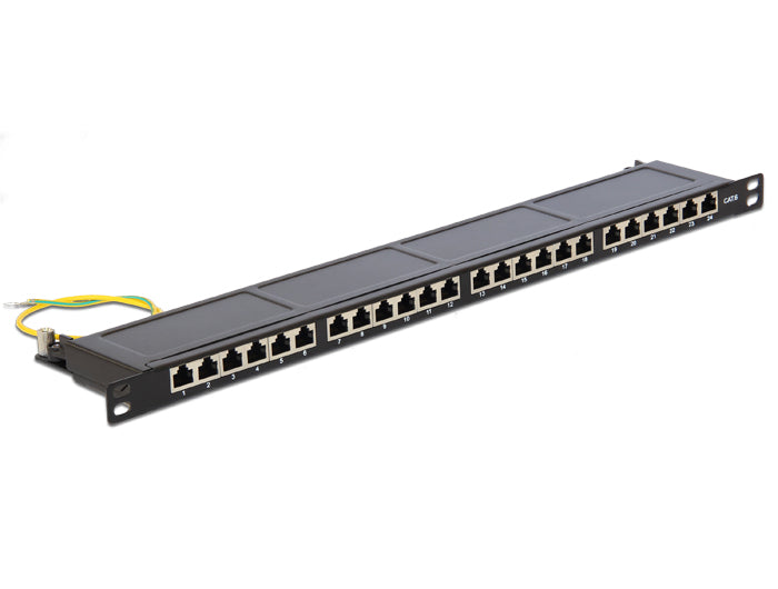 Delock 19″ Patchpanel 24 Port Cat.6 0,5 HE schwarz