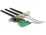 Delock PCI Express x1 Karte > 1 x intern M.2 Key A Slot mit 3 externen Antennen – Low Profile Formfaktor
