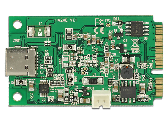 Delock Mini PCIe I/O PCIe full size 1 x USB Type-C™ 3.1 Gen 2 Buchse